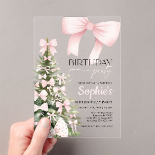 Winter Birthday  Acrylic Invitations