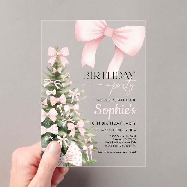 Winter Birthday  Acrylic Invitations (Insitu (Handheld))