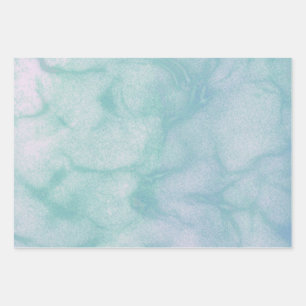 Winter Birthday Elegant Pastel Marble Wrapping Pap Paper Sheet