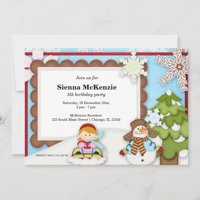 Winter Birthday Invitation (Front)