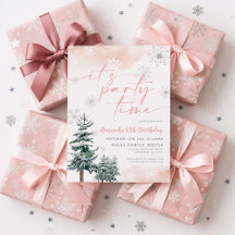 Winter Birthday Invitation, It's Party Time