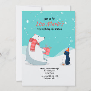 Winter Birthday Party Invitation