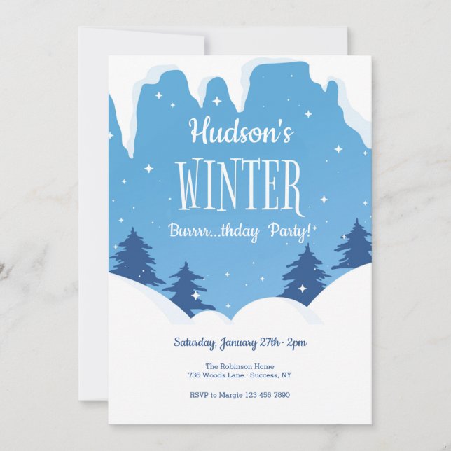 Winter Birthday Party Invitation (Front)