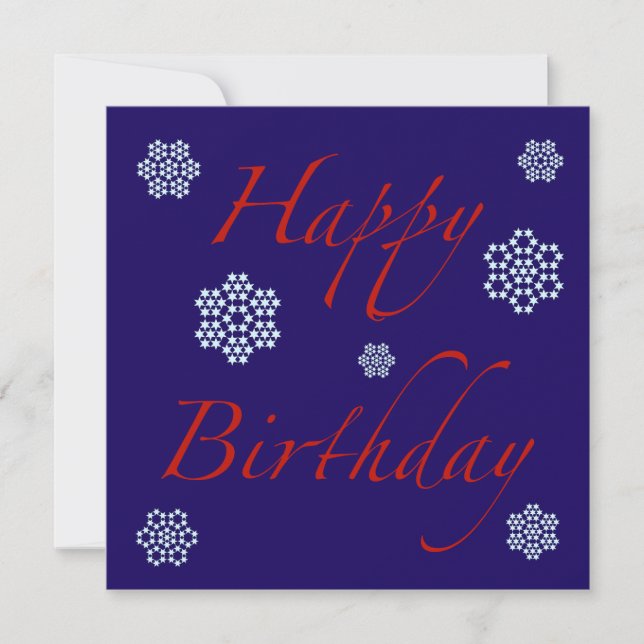Winter Birthday Snowflakes Invitation (Front)