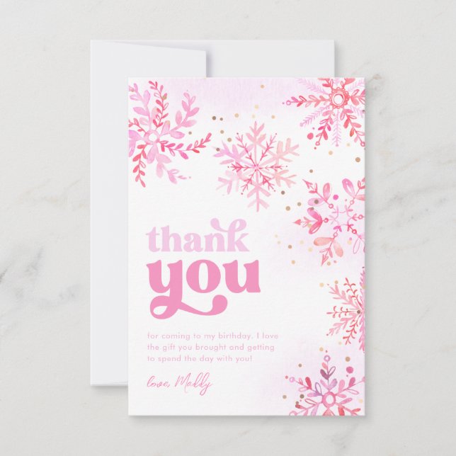 Winter Birthday Thank You Card (Front)