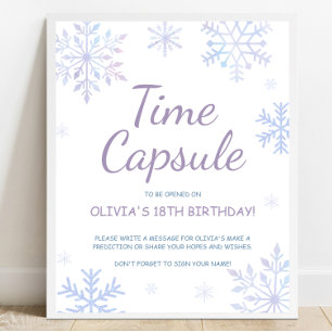 Winter Birthday Time Capsule Sign