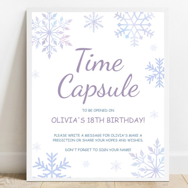 Winter Birthday Time Capsule Sign (Creator Uploaded)