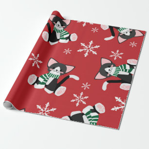 Winter Black Kitty Wrapping Paper