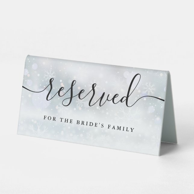 Winter Black Script Wedding Reserved (Front)