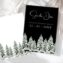 Winter Black Snow Christmas Trees Wedding