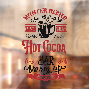 Winter blend hot cocoa Christmas Window Cling