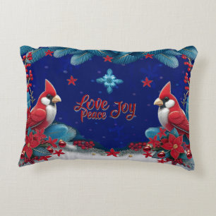 Winter Blessings: Cardinal & Cross Christmas  Decorative Cushion