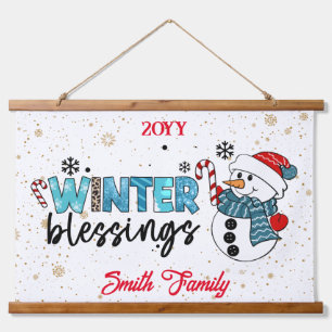 Winter Blessings Customise Hanging Tapestry
