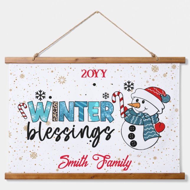 Winter Blessings Customise Hanging Tapestry (Front)