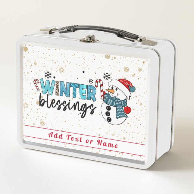 Winter Blessings Customise Metal Lunch Box (Front)