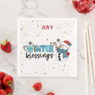 Winter Blessings Customise Napkin