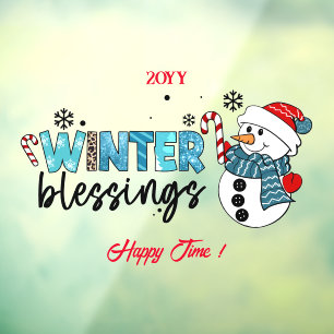 Winter Blessings Customise Window Cling