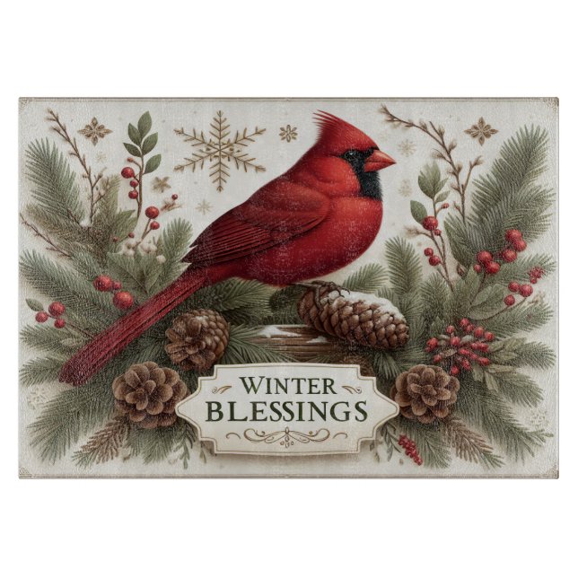 Winter Blessings Cutting Board (Front)