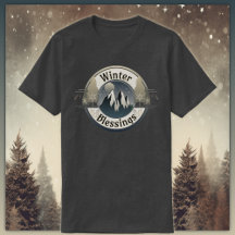 Winter Blessings Mountains and Star Light Badge