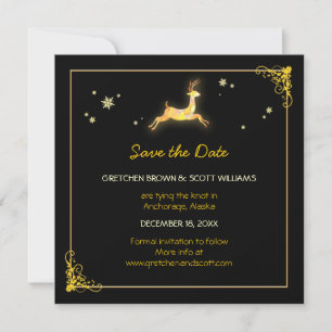 Winter Blessings Reindeer Wedding Save the Date