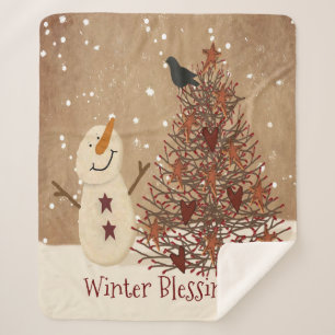 Winter Blessings  Sherpa Blanket