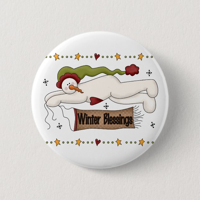 Winter Blessings Tshirts and Gifts 6 Cm Round Badge (Front)