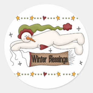 Winter Blessings Tshirts and Gifts Classic Round Sticker