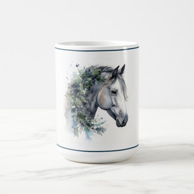 Winter Bliss Watercolor Horse Mug (Center)