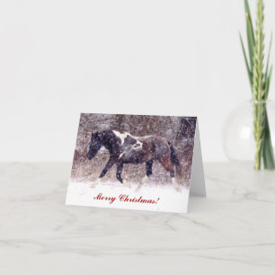 Winter Blizzard Horse Christmas Greeting Card