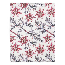Winter Bloom Elegance Duvet Cover