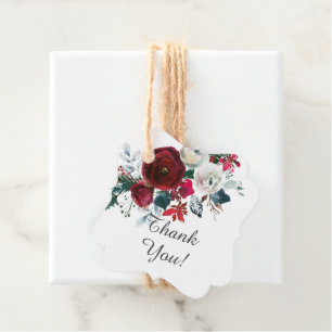 Winter Bloom Floral Bridal Shower Favour Tags