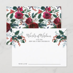 Winter Bloom Floral Bridal Words of Wisdom Card