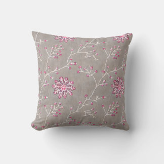 Winter Bloom Pink Buds Pillow
