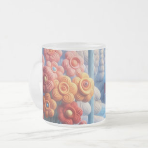 Winter Bloom Window Frosted Glass Coffee Mug