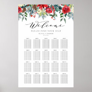 Winter Blooms Garland Wedding Seating Chart