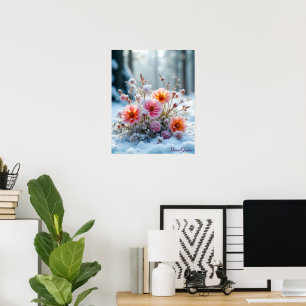 Winter Blooms in the Snow – Gentle Floral Serenity Poster