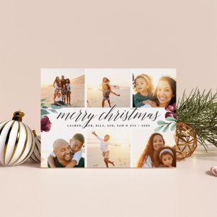Winter Blooms   Multi Photo Holiday Card