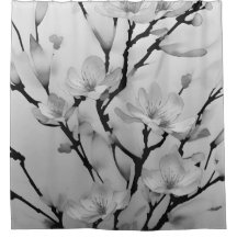 Winter Blossom Collection Shower Curtain