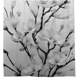Winter Blossom Collection Shower Curtain
