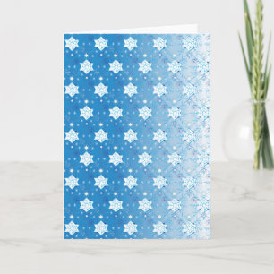 Winter blue and white Snowflakes pattern Holiday Card