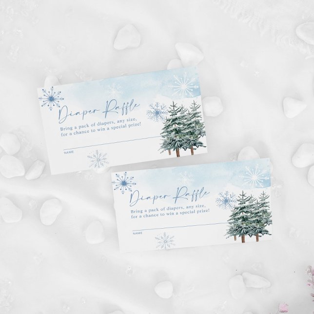 Winter Blue Baby Shower Diaper Raffle Card (Creator Uploaded)