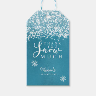 Winter Blue Birthday Party Thank You Snow Much Gift Tags