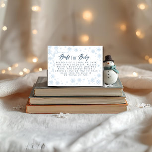 Winter Blue Books for Baby  Baby Shower Enclosure Card