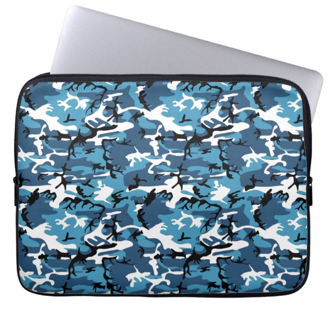 Winter Blue Camo Laptop Sleeve (Front)