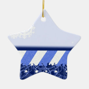 Winter Blue Ceramic Tree Decoration
