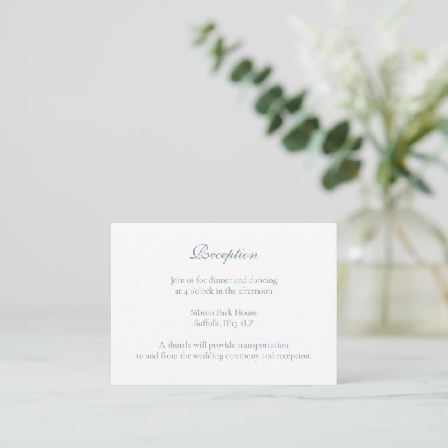 Winter Blue Christmas Bauble Ornaments Wedding Enclosure Card (Standing Front)