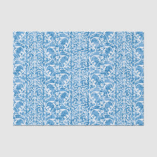Winter Blue Damask Tissue Paper