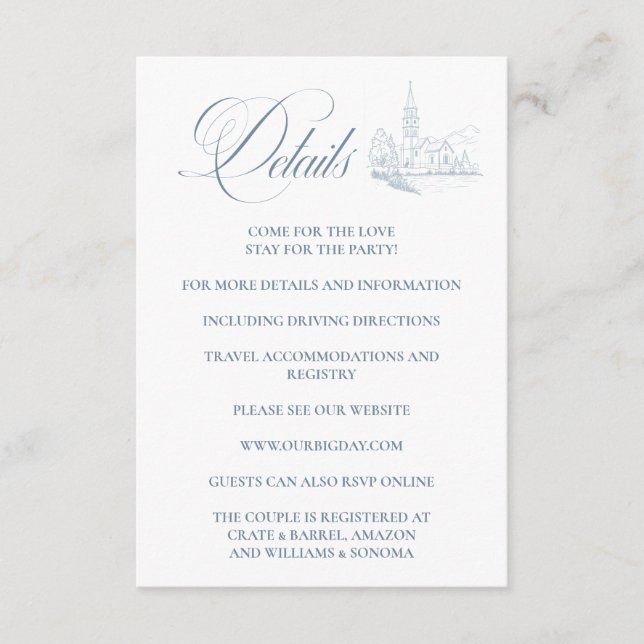 Winter Blue Enclosure Card Details (Front)