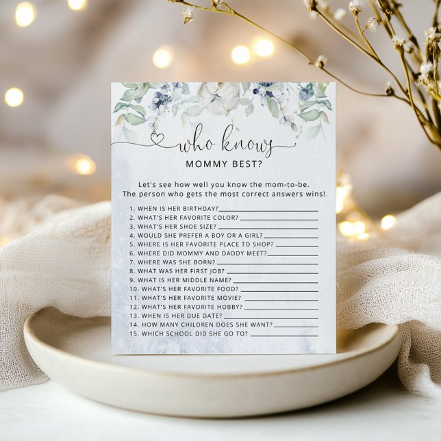 Winter blue eucalyptus Who knows mummy best game (Creator Uploaded)