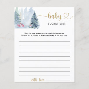 Winter blue forest baby bucket list game